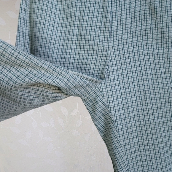 Vintage Esprit High Rise Straight Leg Preppy Academia Plaid Trouser Sage Green - Picture 7 of 16